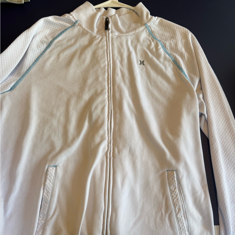 Hurley White Jacket with Black and Blue Details